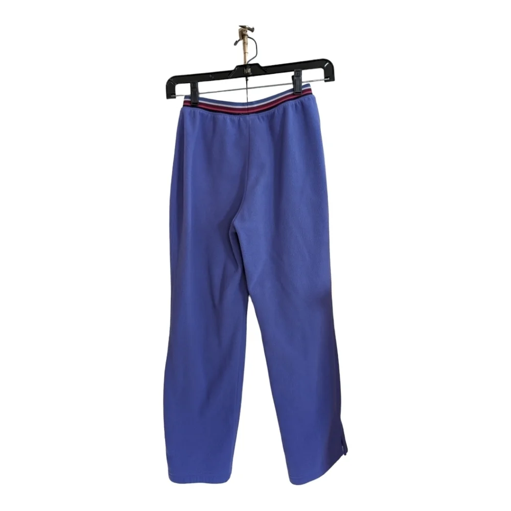 LL Bean Girls Cornflower Blue Fleece Warmup Suit Top 14/16 Pants 12 EUC